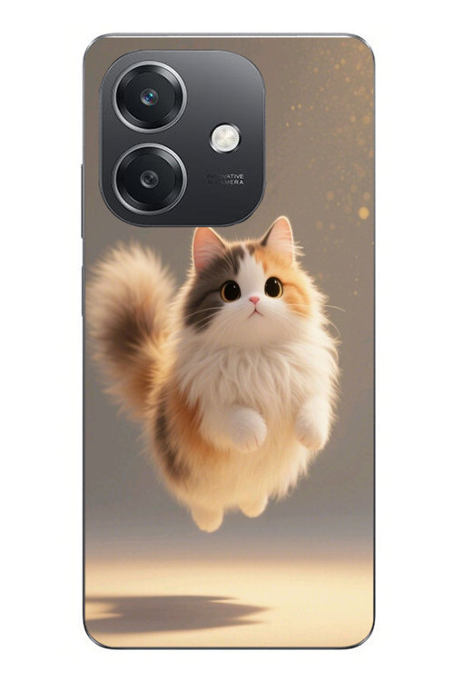 Oppo A3 Uyumlu Zıplayan Kedi Baskılı Silikon Kılıf