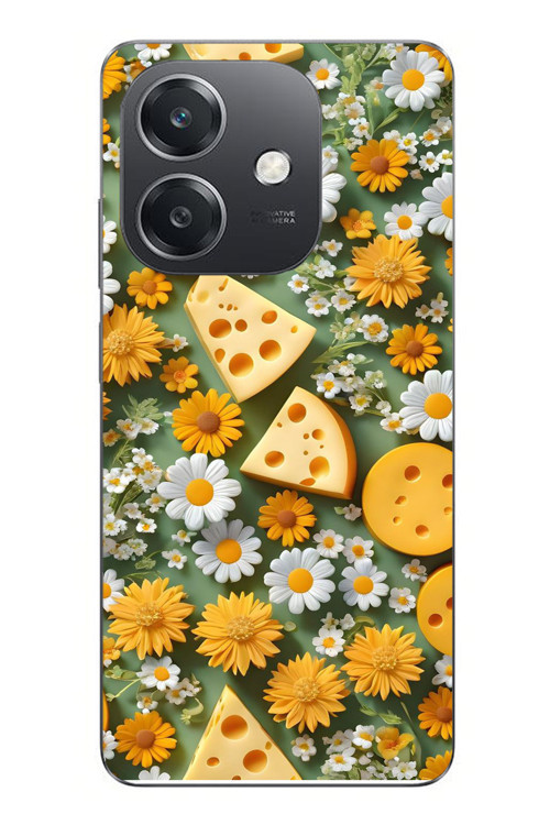 Oppo A3 Uyumlu Peynirler Baskılı Silikon Kılıf