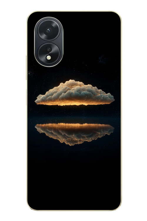 Oppo A38 Uyumlu Bulut Yansıması Baskılı Silikon Kılıf