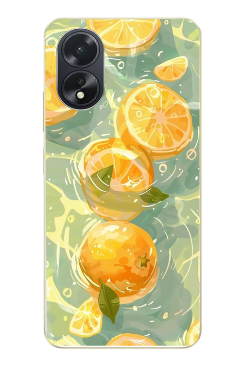Oppo A38 Uyumlu Limonlar Pastel Baskılı Silikon Kılıf