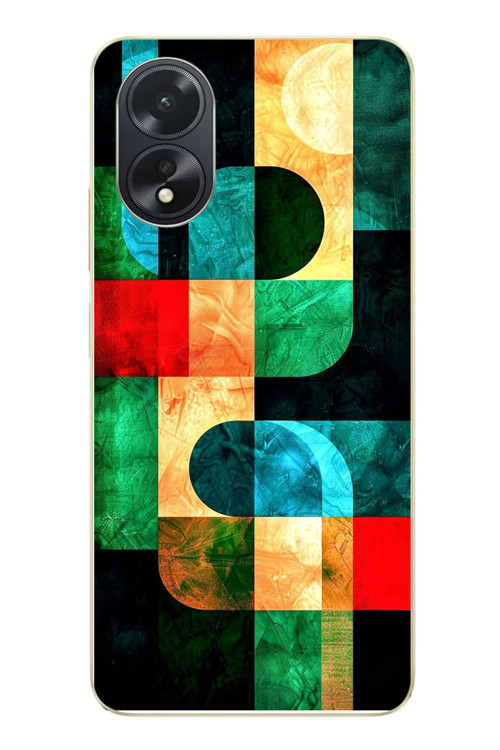 Oppo A38 Uyumlu Modern Çizgiler Baskılı Silikon Kılıf