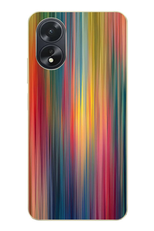 Oppo A38 Uyumlu Gökkuşağı Karışımı Baskılı Silikon Kılıf