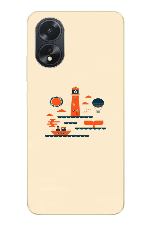 Oppo A38 Uyumlu Sade Tatil Baskılı Silikon Kılıf