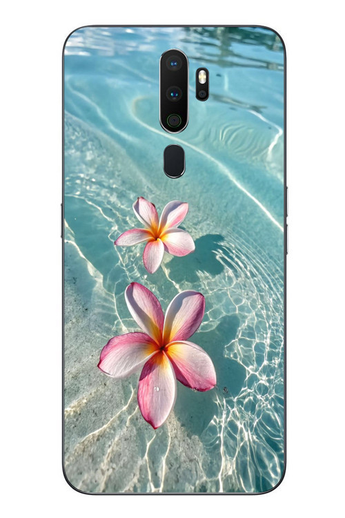 Oppo A5 2020 Uyumlu Denizde Çiçekler Baskılı Silikon Kılıf