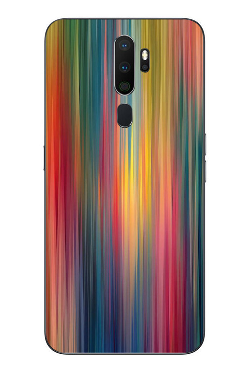 Oppo A5 2020 Uyumlu Gökkuşağı Karışımı Baskılı Silikon Kılıf