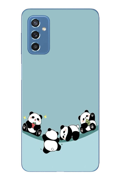 Samsung Galaxy M52 Uyumlu Panda Ailesi Baskılı Silikon Kılıf
