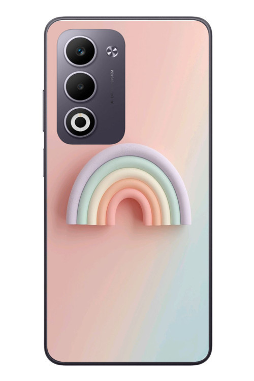 Oppo A5 4G Uyumlu Gökkuşağı Pastel Baskılı Silikon Kılıf