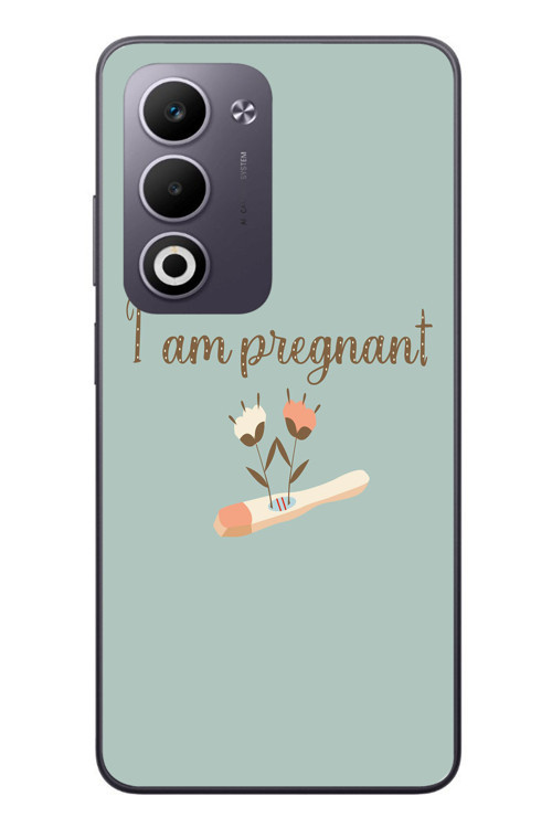 Oppo A5 4G Uyumlu I'm Pregnant Baskılı Silikon Kılıf
