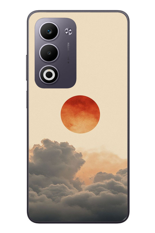 Oppo A5 4G Uyumlu Bulut ve Güneş Baskılı Silikon Kılıf