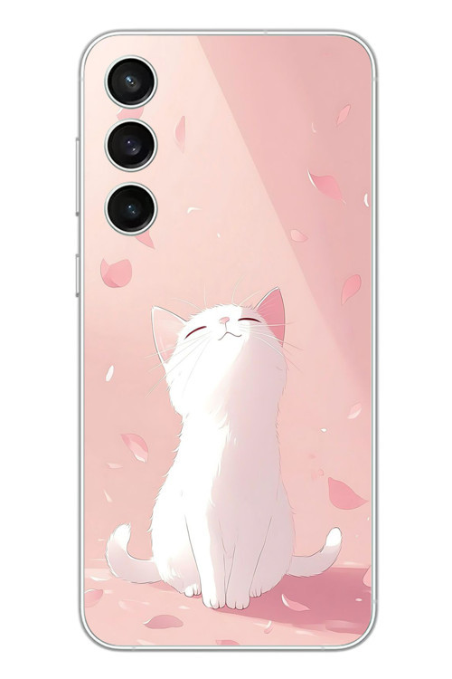 Samsung Galaxy S23 Fe Uyumlu Minnoş Kedi Baskılı Silikon Kılıf