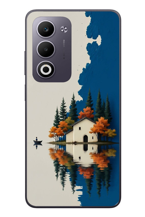 Oppo A5 4G Uyumlu Sonbahar Evi Baskılı Silikon Kılıf