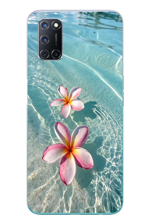 Oppo A52 Uyumlu Denizde Çiçekler Baskılı Silikon Kılıf