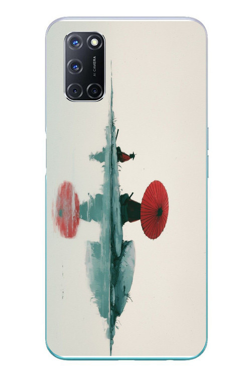 Oppo A52 Uyumlu Japon Şemsiyesi Baskılı Silikon Kılıf