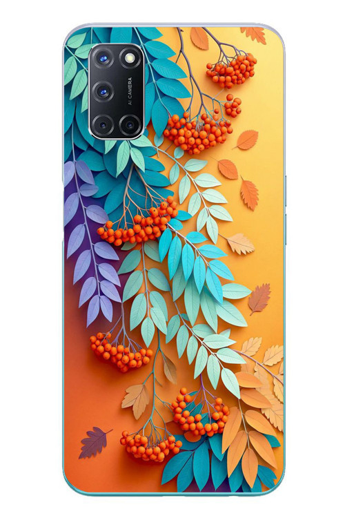 Oppo A52 Uyumlu Pastoral Çicekler Baskılı Silikon Kılıf