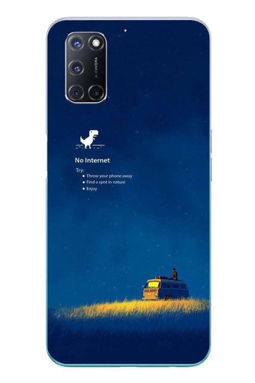 Oppo A52 Uyumlu İnternet Yok Baskılı Silikon Kılıf