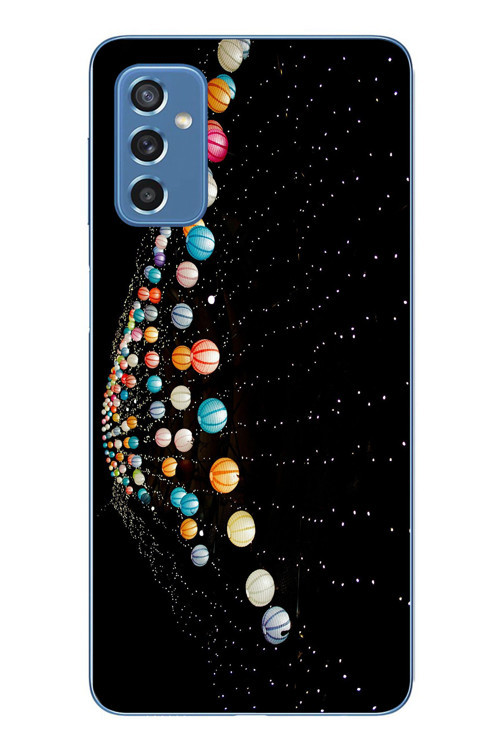 Samsung Galaxy M52 Uyumlu Gezegenlerin Dansı Baskılı Silikon Kılıf