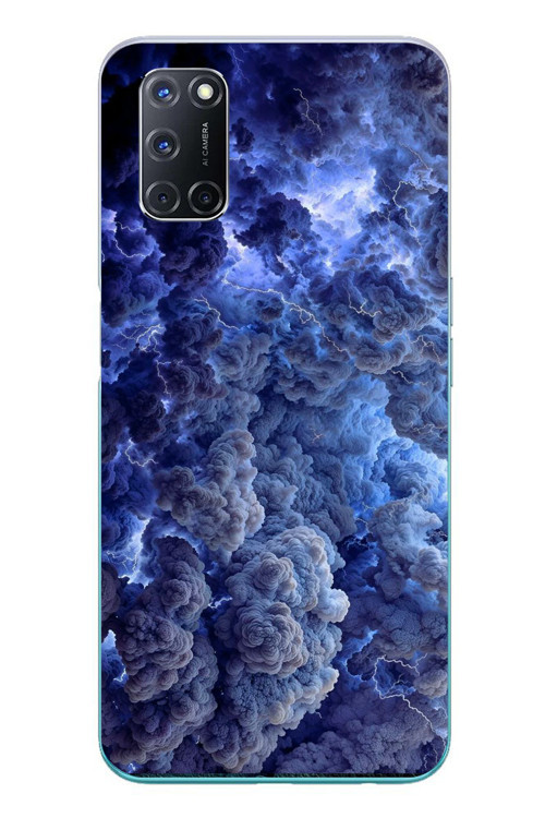 Oppo A52 Uyumlu Mor Bulutlar Baskılı Silikon Kılıf