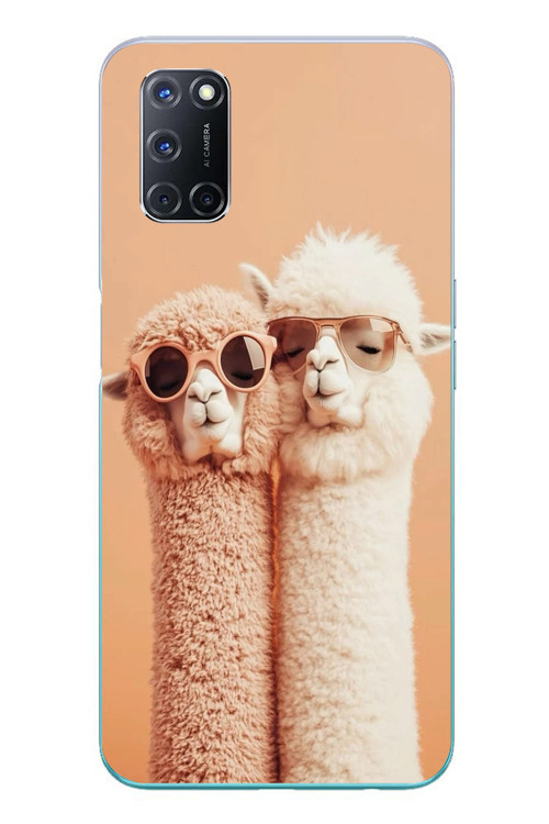 Oppo A52 Uyumlu Sevgili Lamalar Baskılı Silikon Kılıf