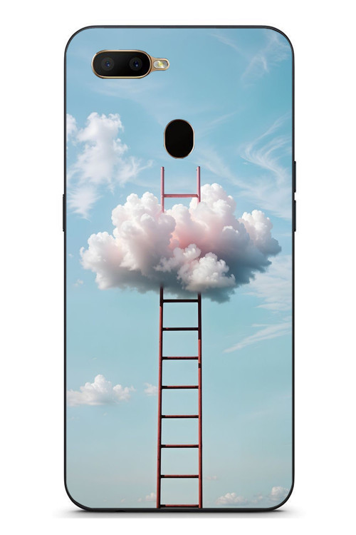 Oppo A5S Uyumlu Buluta Çıkan Merdiven Baskılı Silikon Kılıf
