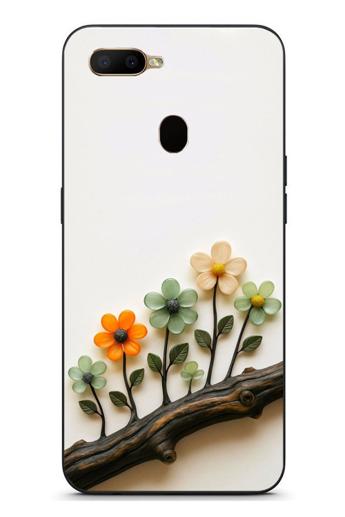 Oppo A5S Uyumlu Dalda Açan Çiçekler Baskılı Silikon Kılıf