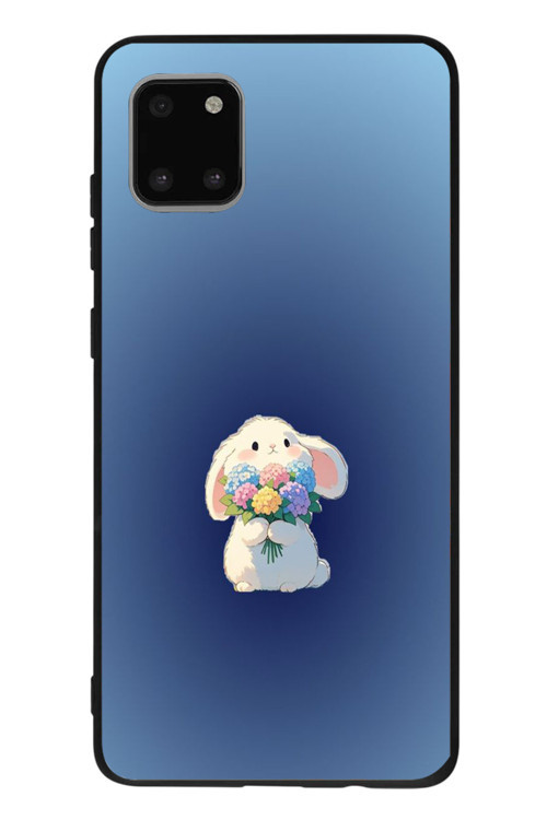 Samsung Galaxy Note 10 Lite Uyumlu Çiçekli Tavşan Baskılı Silikon Kılıf
