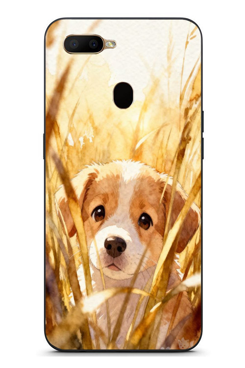 Oppo A5S Uyumlu Golden Köpek Baskılı Silikon Kılıf