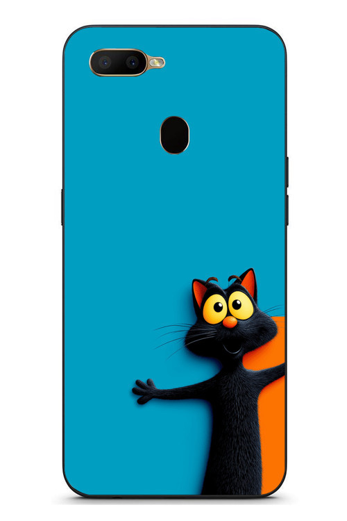 Oppo A5S Uyumlu Kedi Uyarısı Baskılı Silikon Kılıf