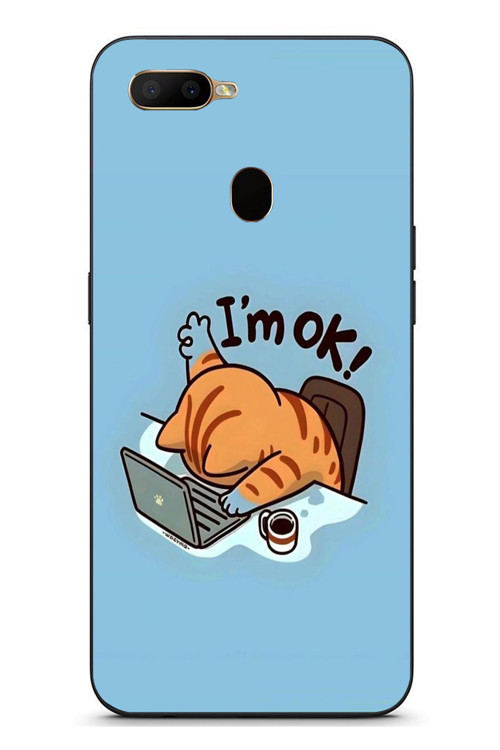 Oppo A5S Uyumlu l'M Ok Baskılı Silikon Kılıf