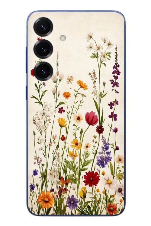 Samsung Galaxy S25 Plus Uyumlu Zarif Çiçekler Baskılı Silikon Kılıf