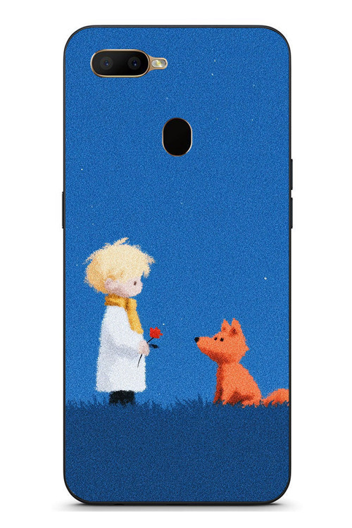Oppo A5S Uyumlu Sarışın Çocuk ve Köpek Baskılı Silikon Kılıf