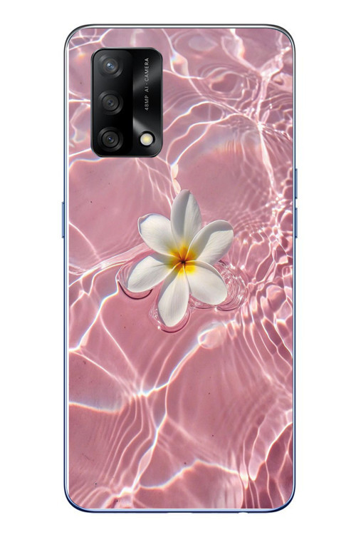 Oppo A74 Uyumlu Dalgalı Papatya Baskılı Silikon Kılıf