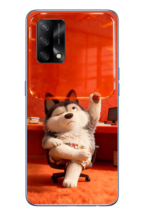 Oppo A74 Uyumlu Keyifli Köpek Baskılı Silikon Kılıf