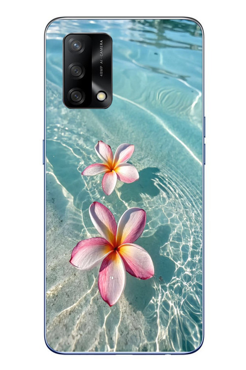 Oppo A74 Uyumlu Denizde Çiçekler Baskılı Silikon Kılıf