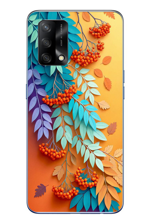 Oppo A74 Uyumlu Pastoral Çicekler Baskılı Silikon Kılıf
