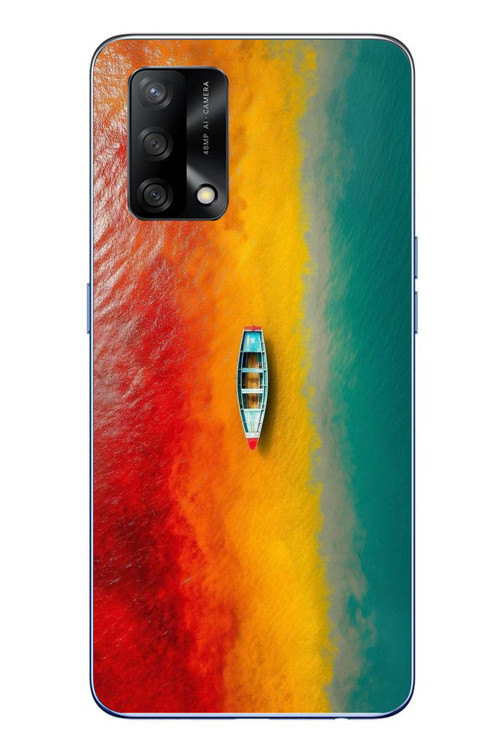 Oppo A74 Uyumlu Rengarenk Tekne Baskılı Silikon Kılıf