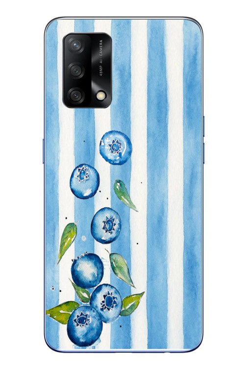 Oppo A74 Uyumlu Yaban Mersinleri Baskılı Silikon Kılıf
