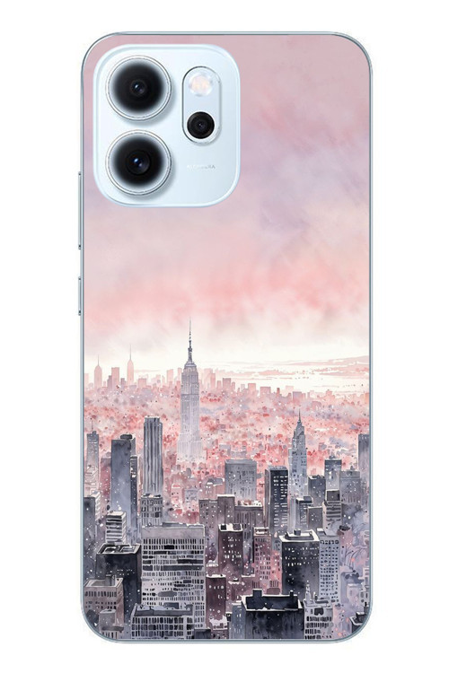Oppo Reno 14F Uyumlu Gökdelenler Baskılı Silikon Kılıf