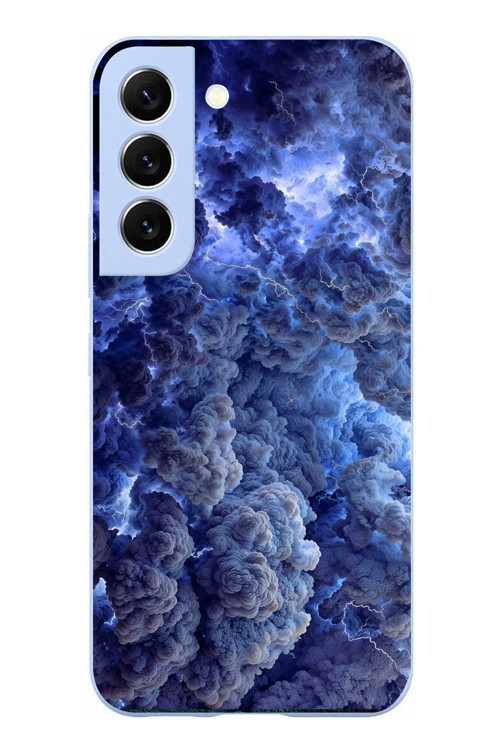 Samsung Galaxy S22 Uyumlu Mor Bulutlar Baskılı Silikon Kılıf