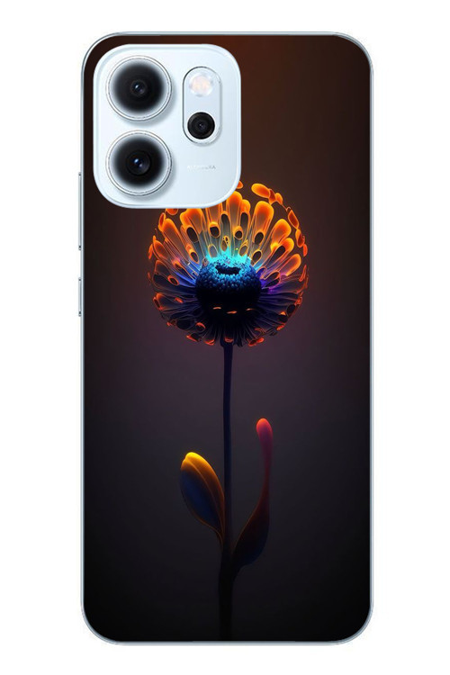 Oppo Reno 14F Uyumlu Büyülü Çiçek Baskılı Silikon Kılıf