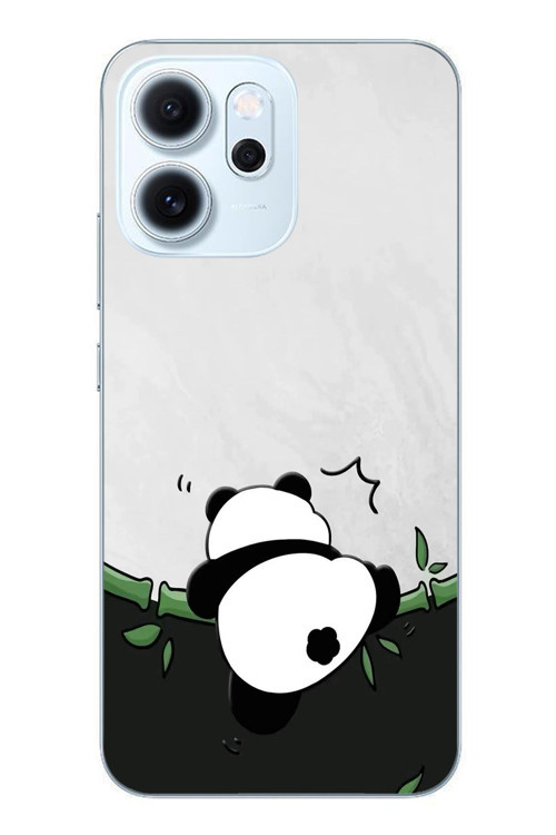 Oppo Reno 14F Uyumlu Bambuya Çıkan Panda Baskılı Silikon Kılıf