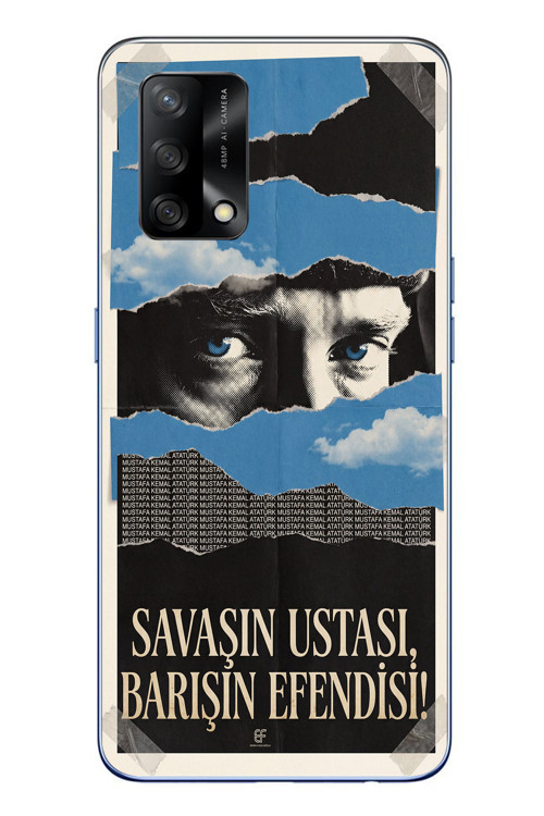 Oppo A74 Uyumlu Savaşın Ustası Atatürk Baskılı Silikon Kılıf