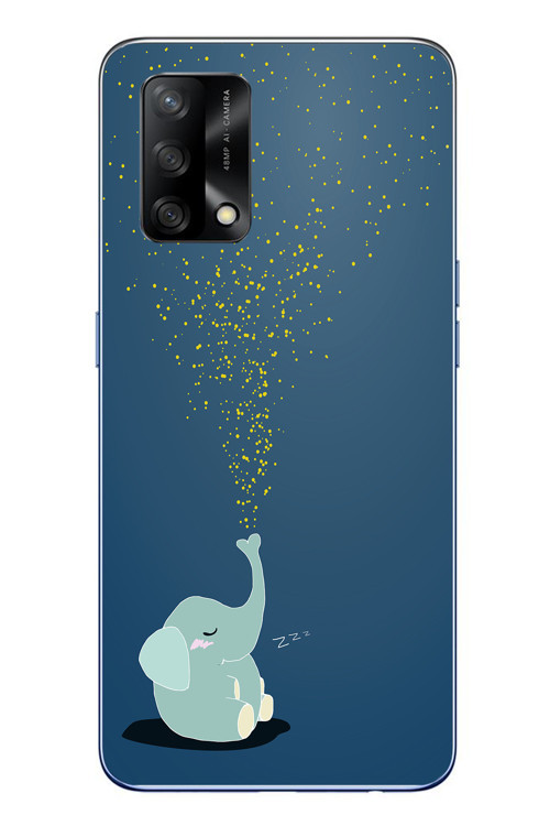 Oppo A74 Uyumlu Uyuyan Fil Baskılı Silikon Kılıf