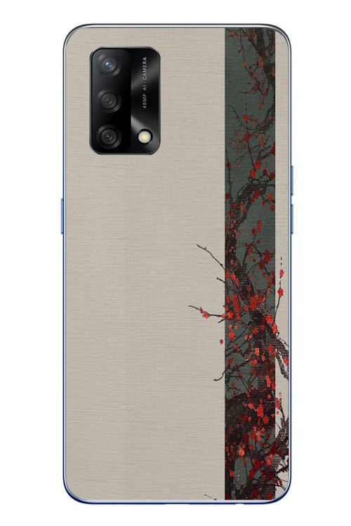 Oppo A74 Uyumlu Sade Sonbahar Sarmaşık Baskılı Silikon Kılıf