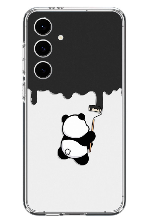 Samsung Galaxy S24 FE Uyumlu Boyacı Panda Baskılı Silikon Kılıf