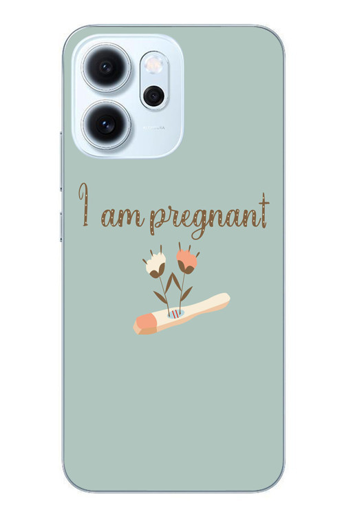 Oppo Reno 14F Uyumlu I'm Pregnant Baskılı Silikon Kılıf