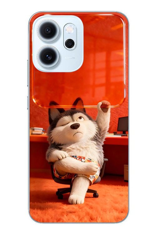 Oppo Reno 14F Uyumlu Keyifli Köpek Baskılı Silikon Kılıf