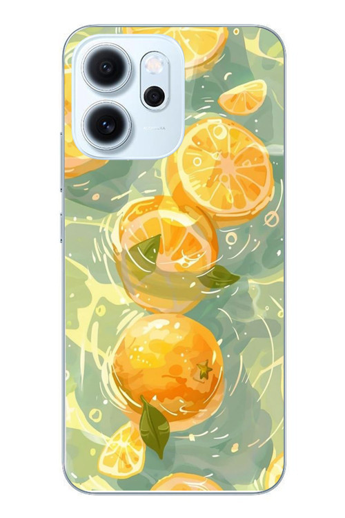 Oppo Reno 14F Uyumlu Limonlar Pastel Baskılı Silikon Kılıf