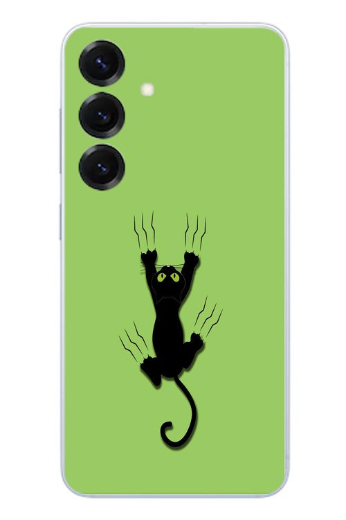 Samsung Galaxy S25 Uyumlu Tutunan Kedi Baskılı Silikon Kılıf