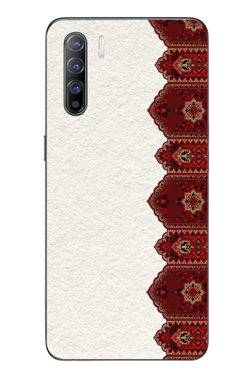 Oppo Reno 3 Uyumlu Halı Köşesi Baskılı Silikon Kılıf