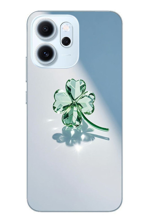 Oppo Reno 14F Uyumlu Yeşil Yonca Baskılı Silikon Kılıf
